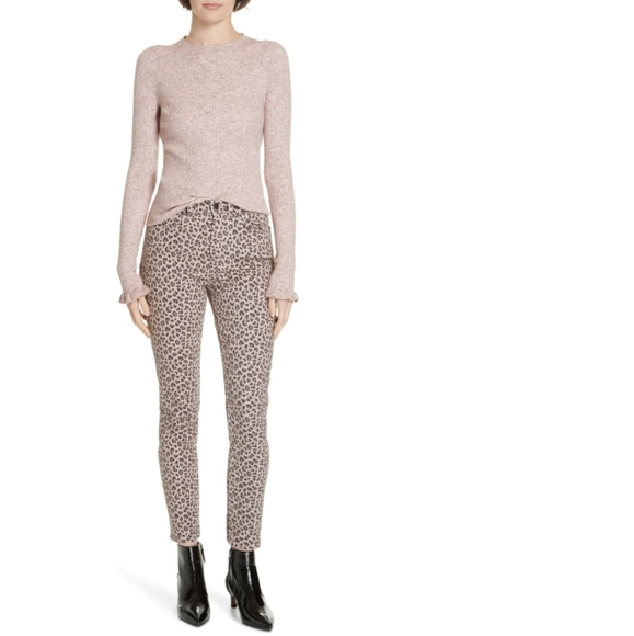 High Waist La Vie by Rebecca Taylor Wild Denim Ocelot Ines Size 29 - Picture 4 of 14